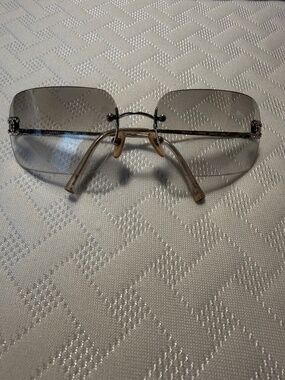 Chanel vintage sunglasses, clear with diamond cc’s